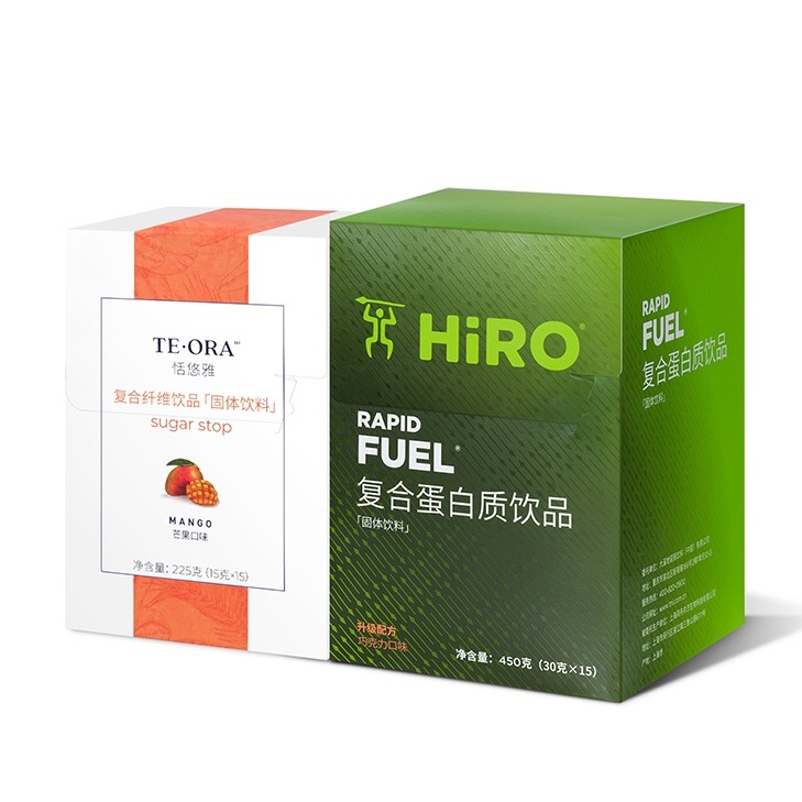 复合蛋白(巧克力口味)及复合纤维(芒果口味)便携装套组